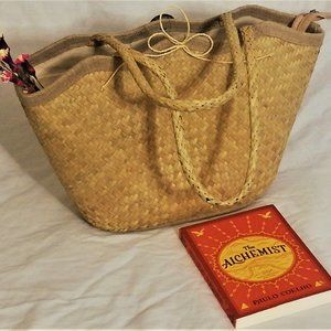 Wicker Tote Beach Bag
